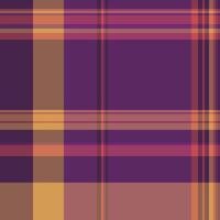 Stripped seamless fabric check, intricate tartan texture pattern. Summertime plaid textile background in red and purple colors. vector