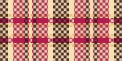 Wool seamless plaid pattern, handsome background textile tartan. Summer fabric check texture in wheat and red colors. vector