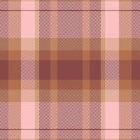 Rag textile seamless fabric, outside plaid pattern check. Traditional tartan background texture in orange and light colors. vector