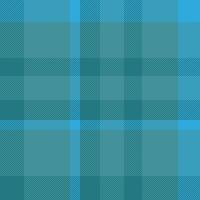 Veil fabric tartan textile, summer seamless check texture. Sparse pattern plaid background in cyan color. vector