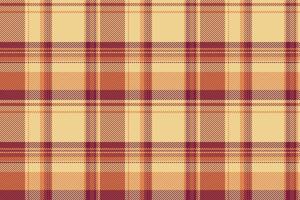 Empty pattern check tartan, oktoberfest seamless textile. Towel fabric plaid background texture in amber and red colors. vector