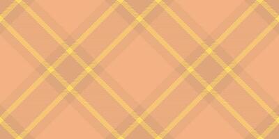 Vibrant textile seamless tartan, old pattern fabric. Textured texture background check plaid in orange and yellow colors. vector