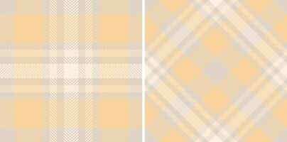 Textile check seamless of fabric background tartan with a texture pattern plaid. Set in cream colors for design wrapping paper sheets. vector