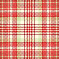 Dreamy background tartan , woven textile check seamless. Hippie texture plaid fabric pattern in red and light yellow colors. vector