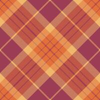 Form plaid background tartan, latin texture pattern . Proud check seamless textile fabric in orange and red colors. vector