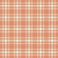 Everyday textile texture seamless, designer plaid pattern check. Effect fabric background tartan in orange and ivory colors. vector
