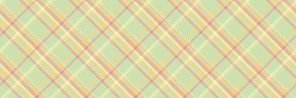 Stitched background fabric pattern, surface check texture tartan. Gentle plaid seamless textile in light and yellow colors. vector