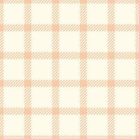 Brazil pattern tartan , fiber background check texture. Vertical plaid seamless textile fabric in orange and ivory colors. vector