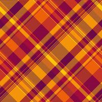 Stripe tartan fabric , bathroom textile seamless pattern. Fibrous plaid texture check background in pink and golden poppy colors. vector