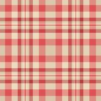 Editable pattern check, border seamless tartan fabric. Pajamas textile plaid background texture in red and light colors. vector