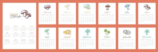 2025 Calendar Design vector