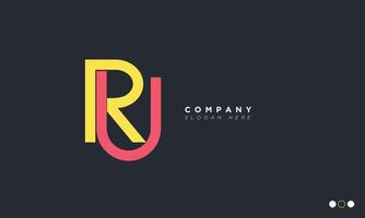 RU Alphabet letters Initials Monogram logo vector