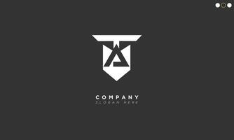 TA Alphabet letters Initials Monogram logo vector