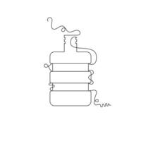 one line art gallon illustration. line art, one continuous line, simple, hand drawn and sketch style. for icons, symbols, signs or logos vector