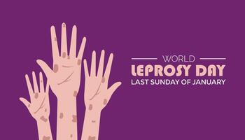 World Leprosy Day observed each year during January. Healthcare Medical Awareness concept. template for banner, greeting card, poster with background. vector