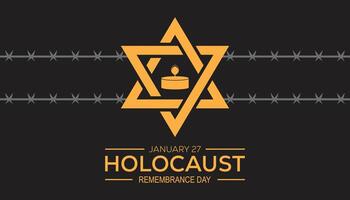 International Holocaust Remembrance Day observed each year during January. People Awareness concept. template for banner, greeting card, poster with background. vector