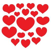 Romantic Abstract Love Hearts Symbols in Various Shapes for Valentine's Day. vector