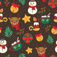 Christmas seamless pattern background suitable for use in textiles, wallpaper and festive decorations. vector