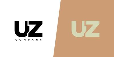 Letter U and Z, UZ logo design template. Minimal monogram initial based logotype. vector
