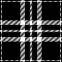Scottish background tartan textile, festive fabric plaid texture. Pretty check pattern seamless in black and white colors. vector