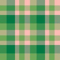 Forest check textile tartan, basic pattern fabric. Infinity seamless texture plaid background in green and light colors. vector