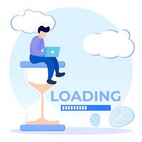 Illustration graphic cartoon character of loading vector