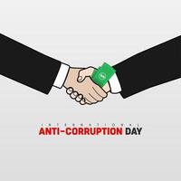 International anti corruption day background with copy space area vector