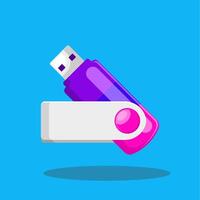 Flat illustration usb flashdisk, transfer file device, memory vector