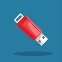 Flat illustration usb flashdisk, usb device, small memory vector