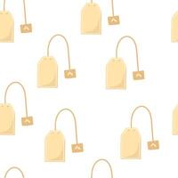 Seamless pattern with hand drawn tea bags. Minimalist design for textile, wrapping paper vector