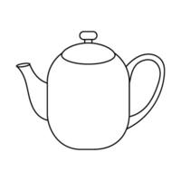 Simple line drawing of a classic teapot icon. vector