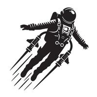 silhouette of astronaut in the space vector