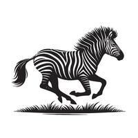 silhouette running of zebra vector