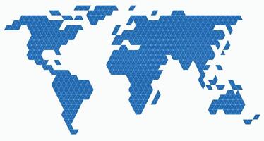 Triangle shape world map on white background. vector