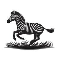 silhouette running of zebra vector