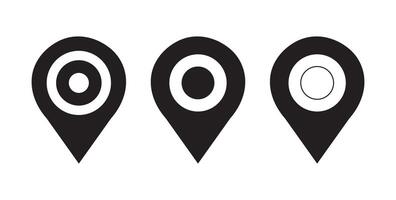 Map Location Pins with Different Inner Circle Designs for Navigation and Geolocation vector