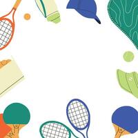 Pattern with tennis. Frame with tennis elements with place for text. illustration. vector
