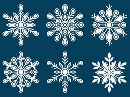 Winter Season Shapes Snowflake, New Year and Christmas December Element, Snowflakes Collection vector