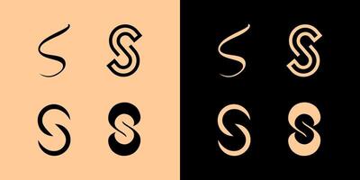 Set of S letter icon logo abstract shape business vector
