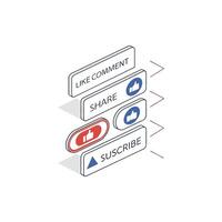A button with the words live comment share subscribe vector