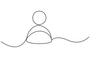 one line drawing Contact us icon concept vector