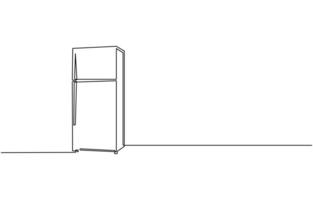 Refrigerator in one line style vector