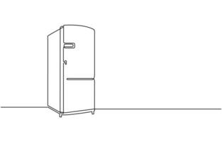 Refrigerator continuous one line art vector