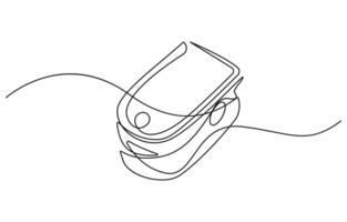 Single one line drawing Pulse Oximeter vector