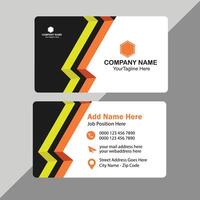 Clean and modern business card template - Yellow and dark black color professional business card design vector