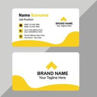 Modern organic business card design, Clean and simple yellow color professional business card template, Corporate business card, creative name card template vector