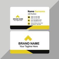 elegant and simple business card design template- Yellow and dark black color professional business card design . vector