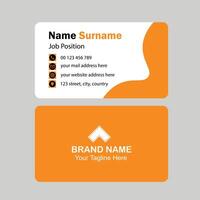 creative business card template, Modern and simple business card design with yellow and dark black color vector