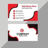 red and black geometric business card template design vector