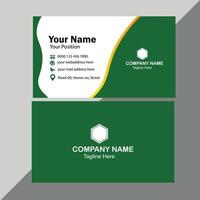 Creative modern green business card design, name card corporate visiting card and simple clean template vector